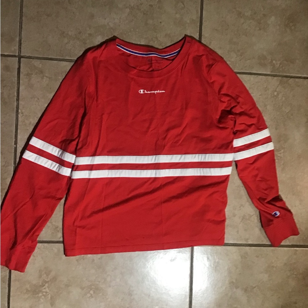 Champion Kids Red Long Sleeve Shirt